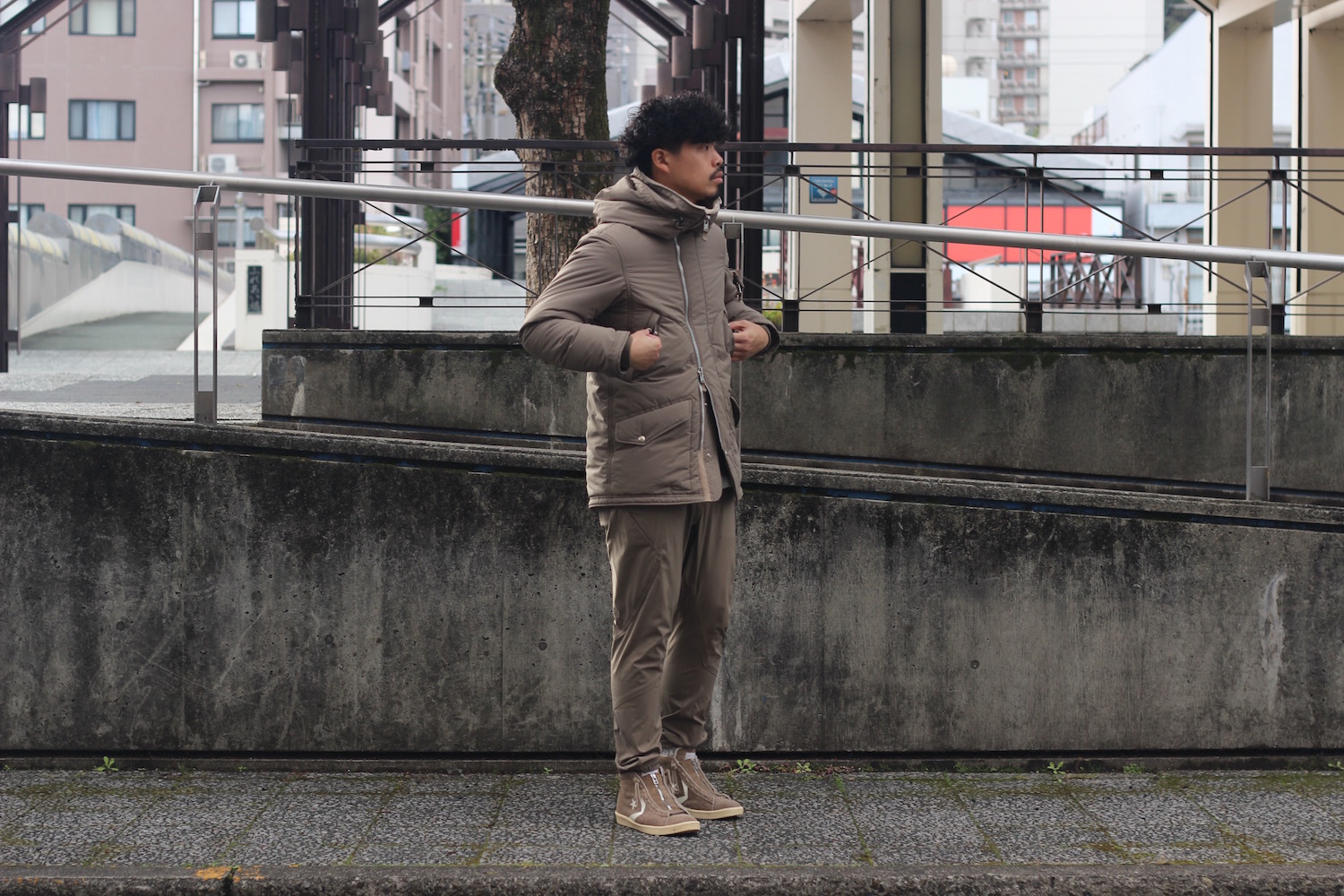 nonnative Airman Puff Coat Poly 【Khaki】-