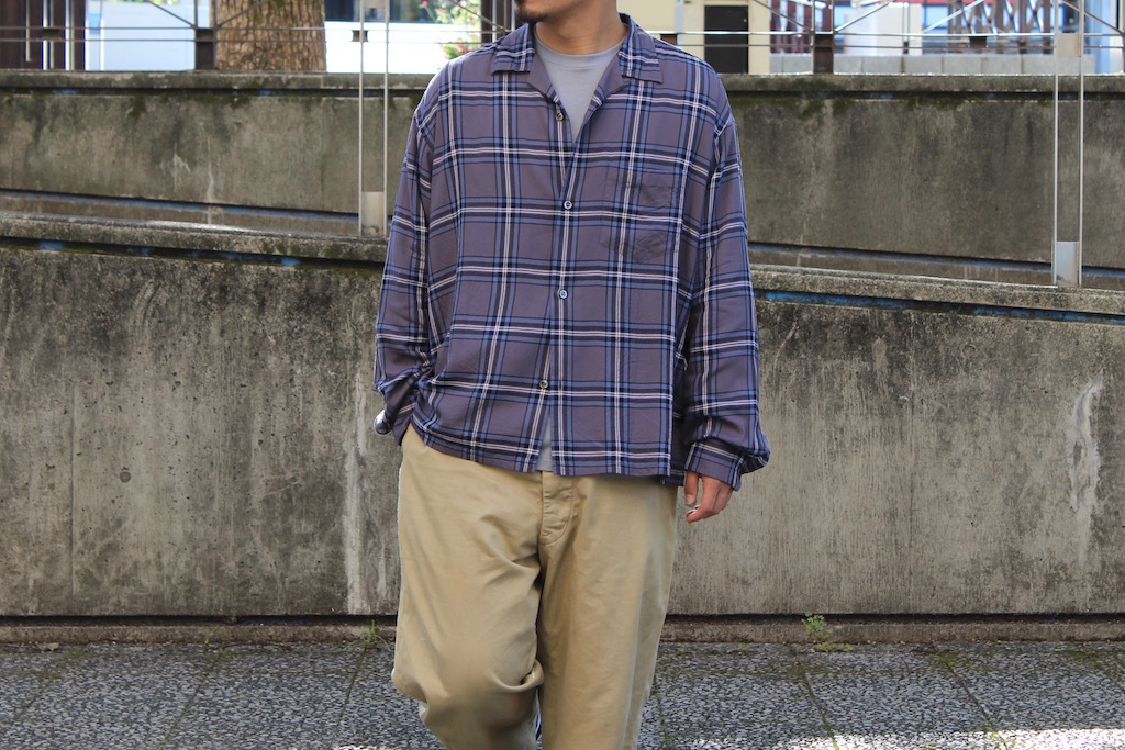 UNUSED rayon check shirt - シャツ