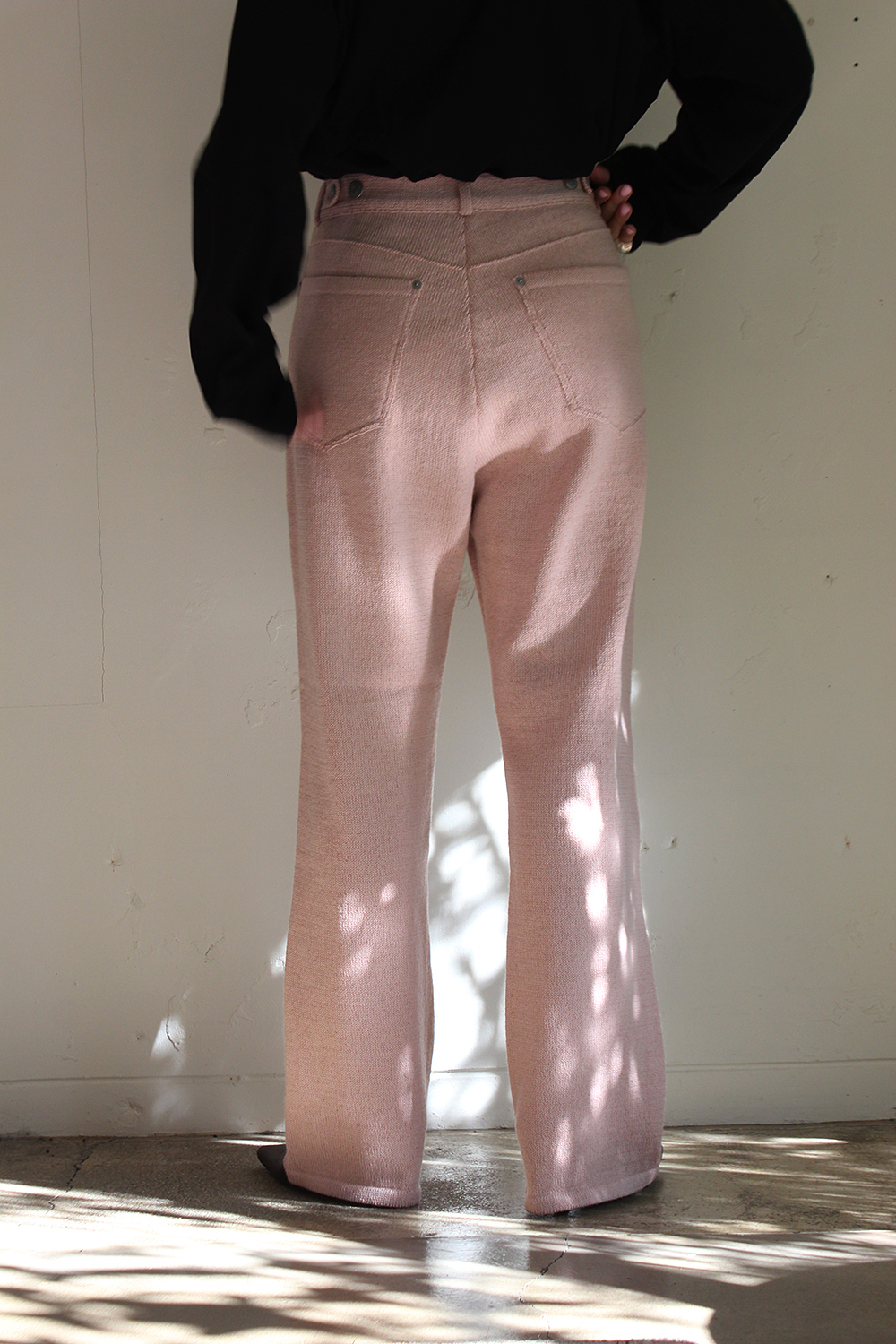 AURALEE - WOOL FINE SPINNING HEAVY KNIT 5P PANTS: VIOLA STELLA