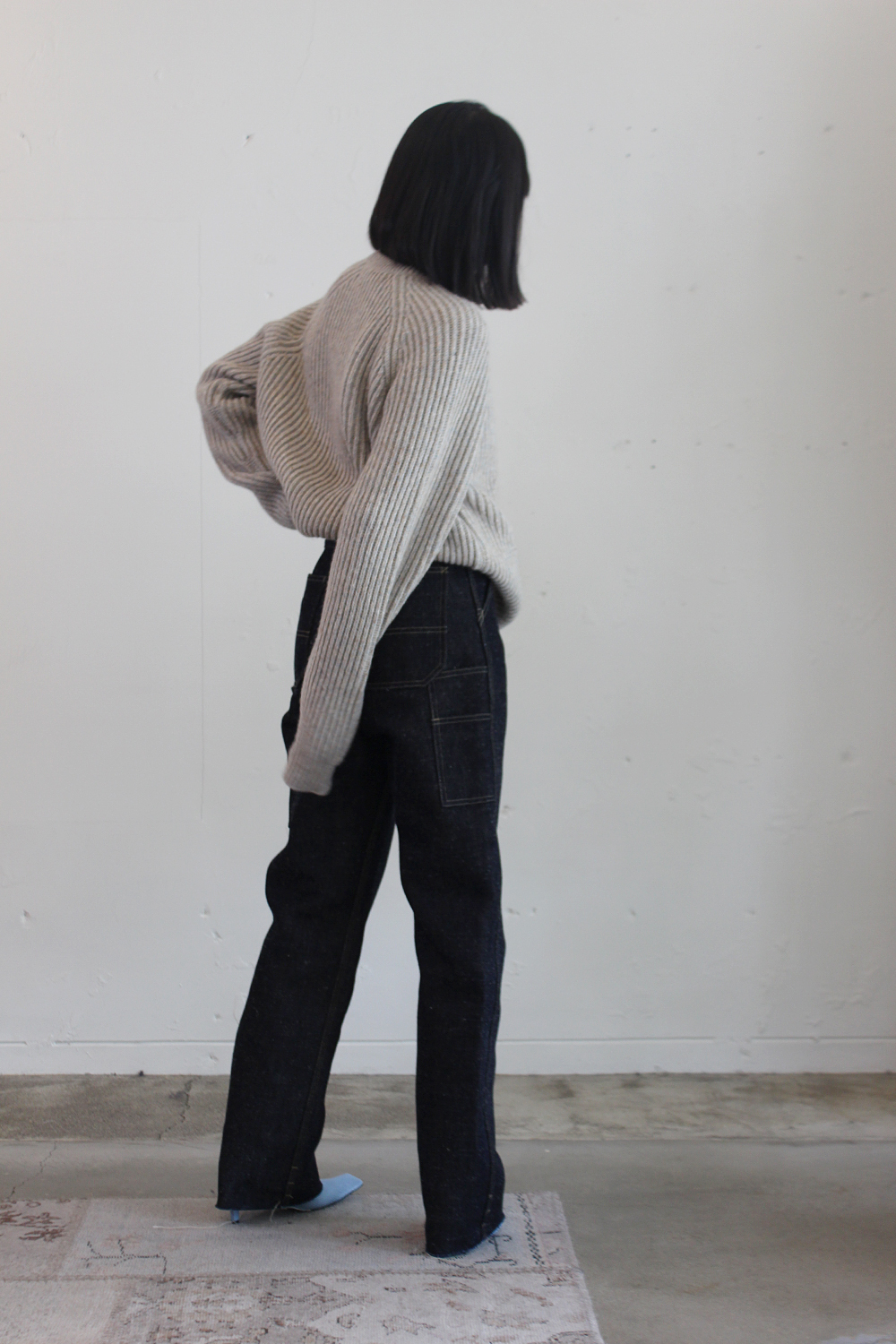 FUMIKA_UCHIDA - DENIM BONDING PAINTER PANTS: VIOLA STELLA women's blog