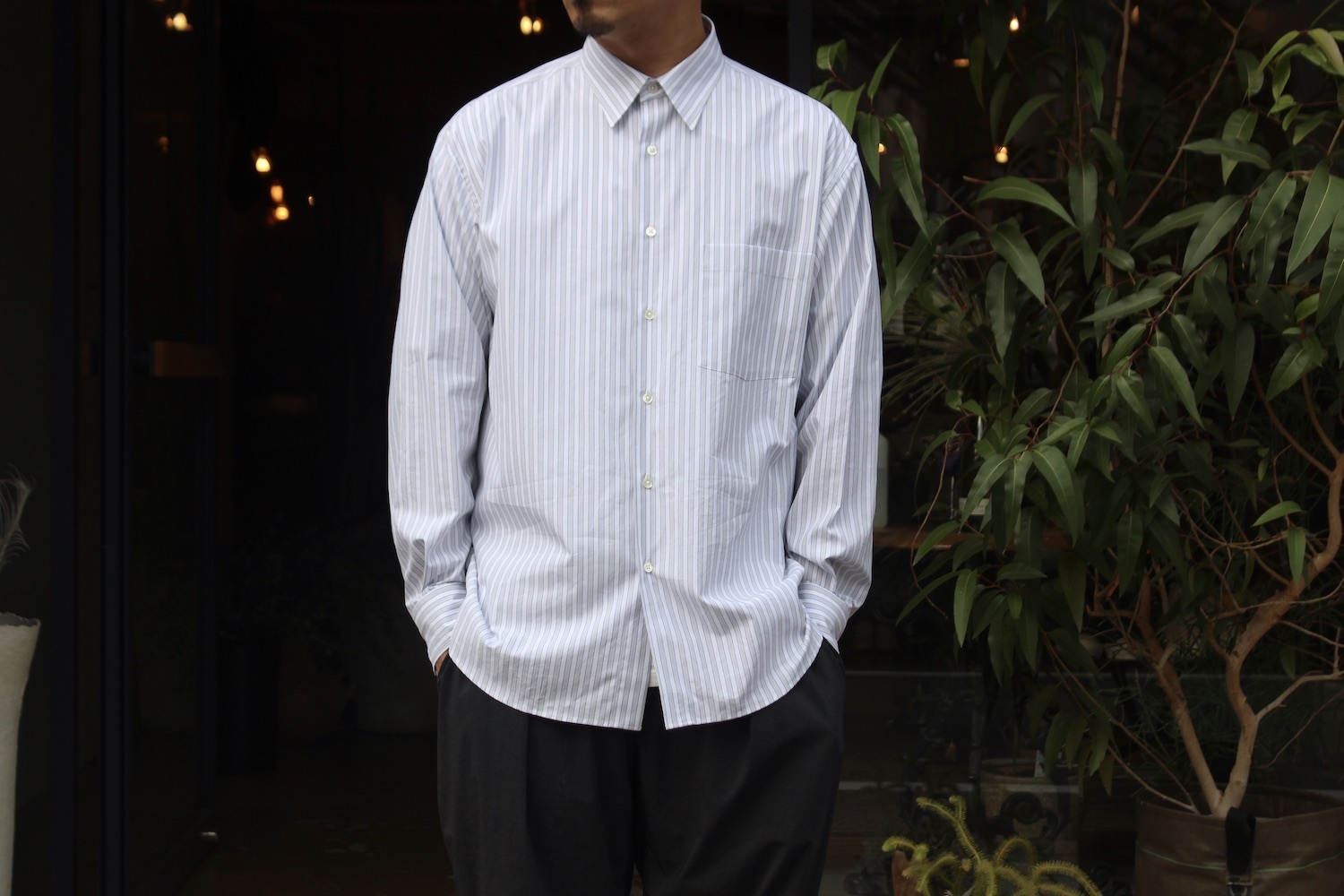 AURALEE - WASHED FINX TWILL STRIPE SHIRTS: VIOLA STELLA men's blog