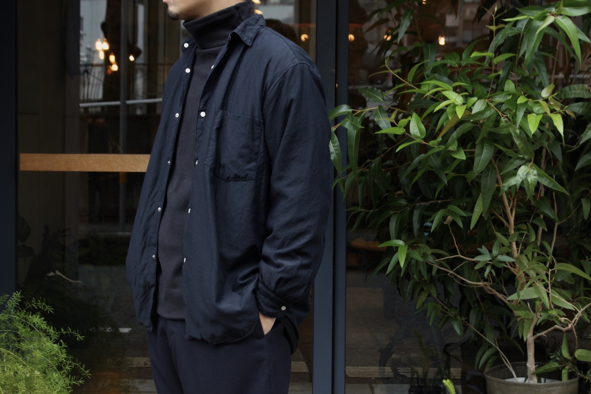 COMOLI - ナイロンシルク中綿シャツジャケット: VIOLA STELLA men's blog