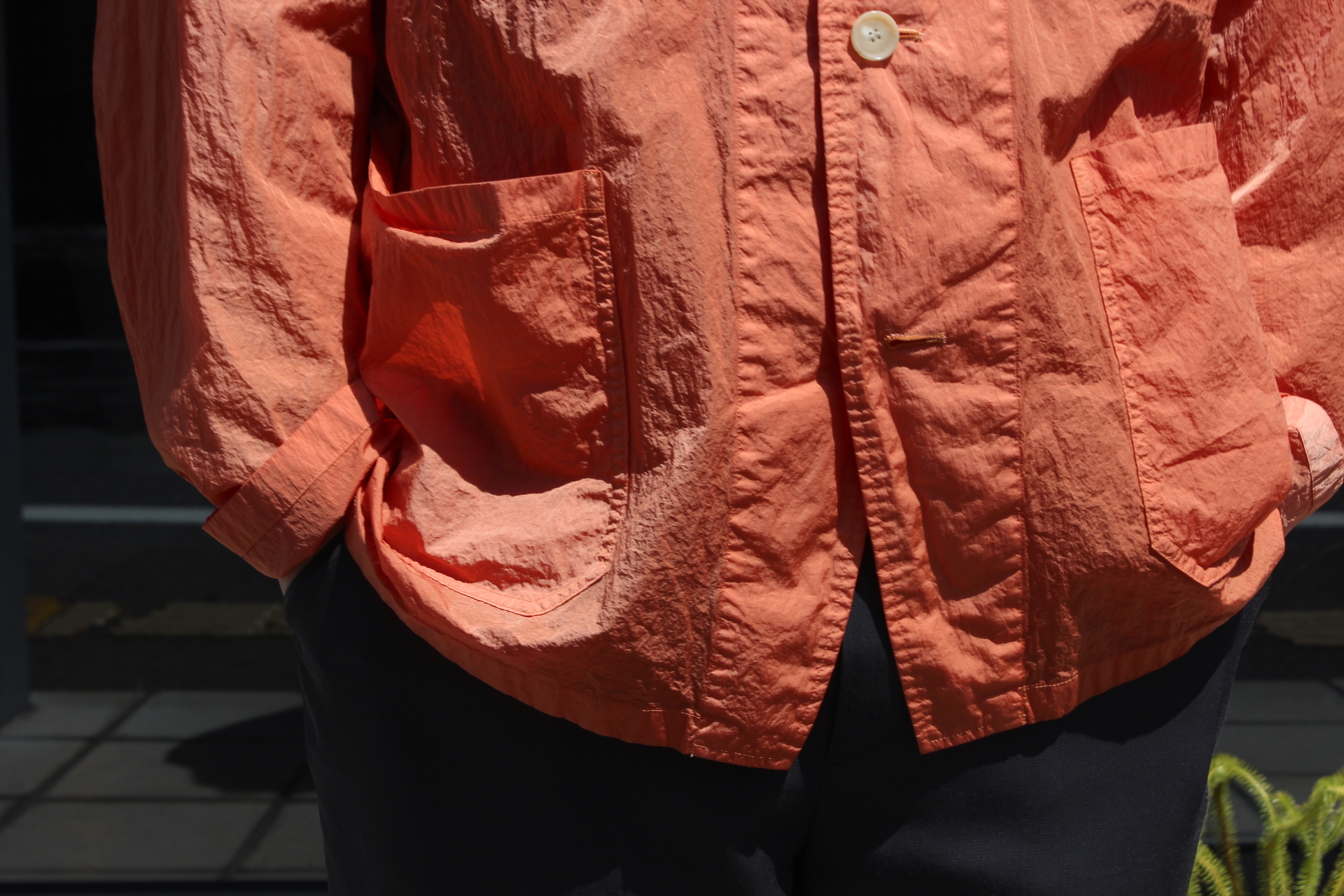 2022年春の auralee オレンジ 3 pants nylon dyed hard - ペインターパンツ