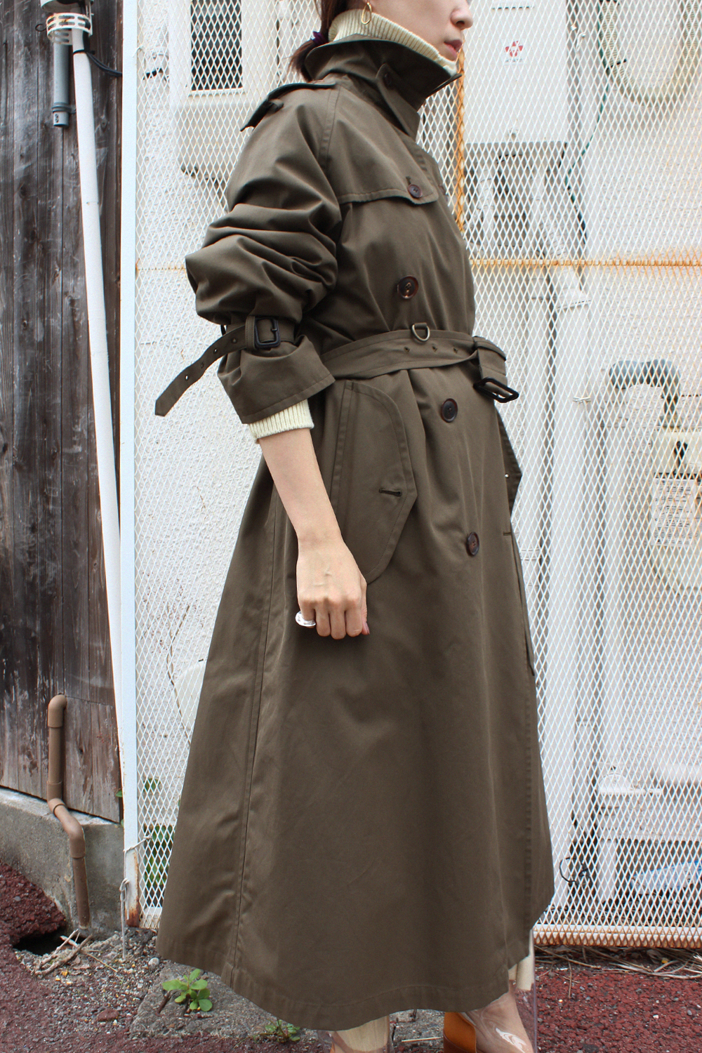 経典ブランド 名作 COAT TRENCH BIG CHAMBRAY FINX AURALEE トレンチ ...