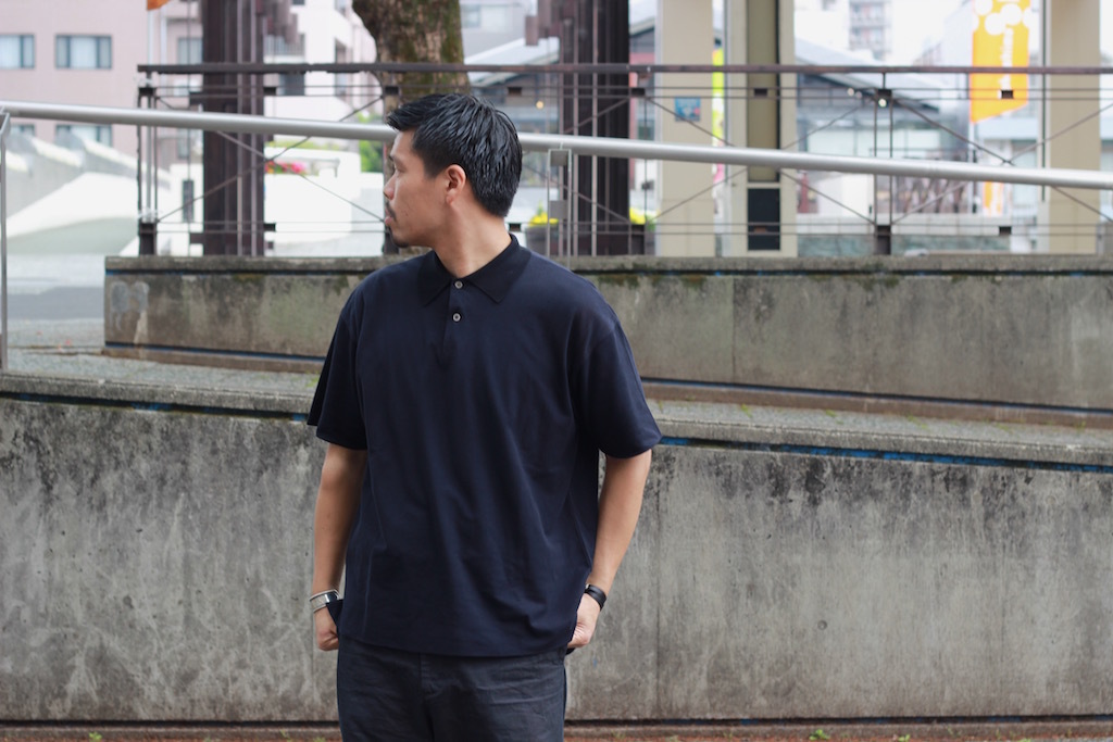 AURALEE - HIGH GAUGE PIQUE DOUBLE CLOTH POLO: VIOLA STELLA men's blog