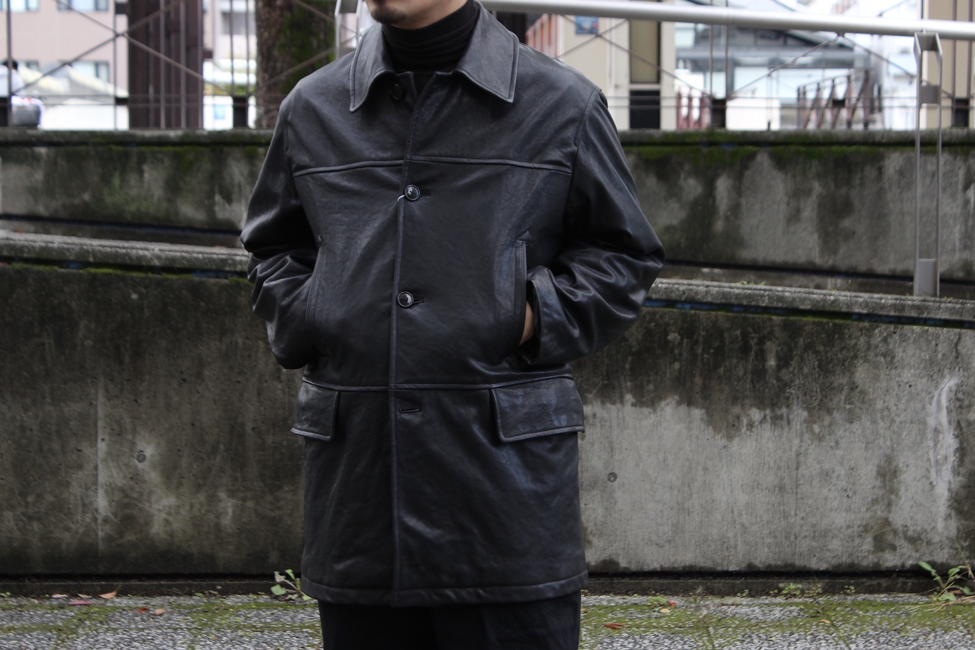 22aw COMOLI コモリ ラムレザーコート SIZE3-