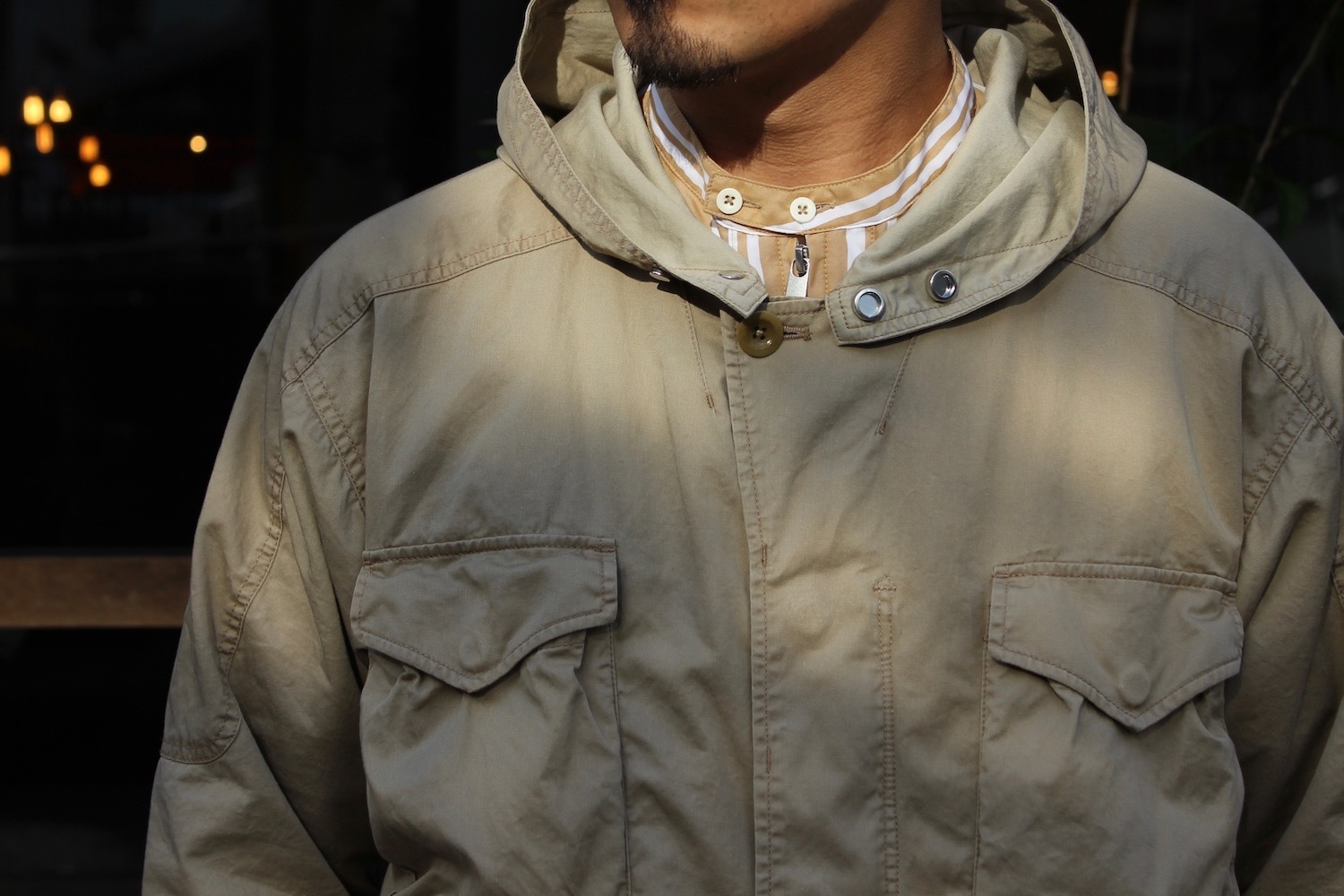 nonnative - HUNTER HOODED COAT C/L TWILL: VIOLA STELLA men's blog