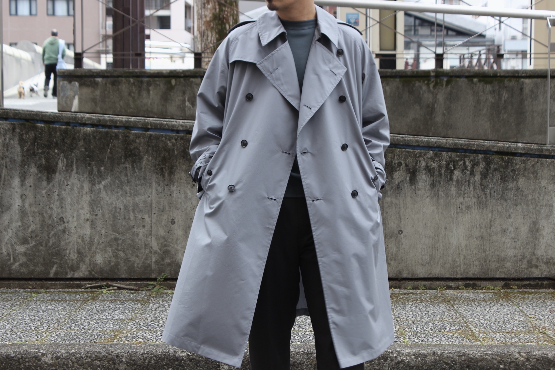 AURALEE Finx Polyester Big Trench Coat グレイ系 ジャケット