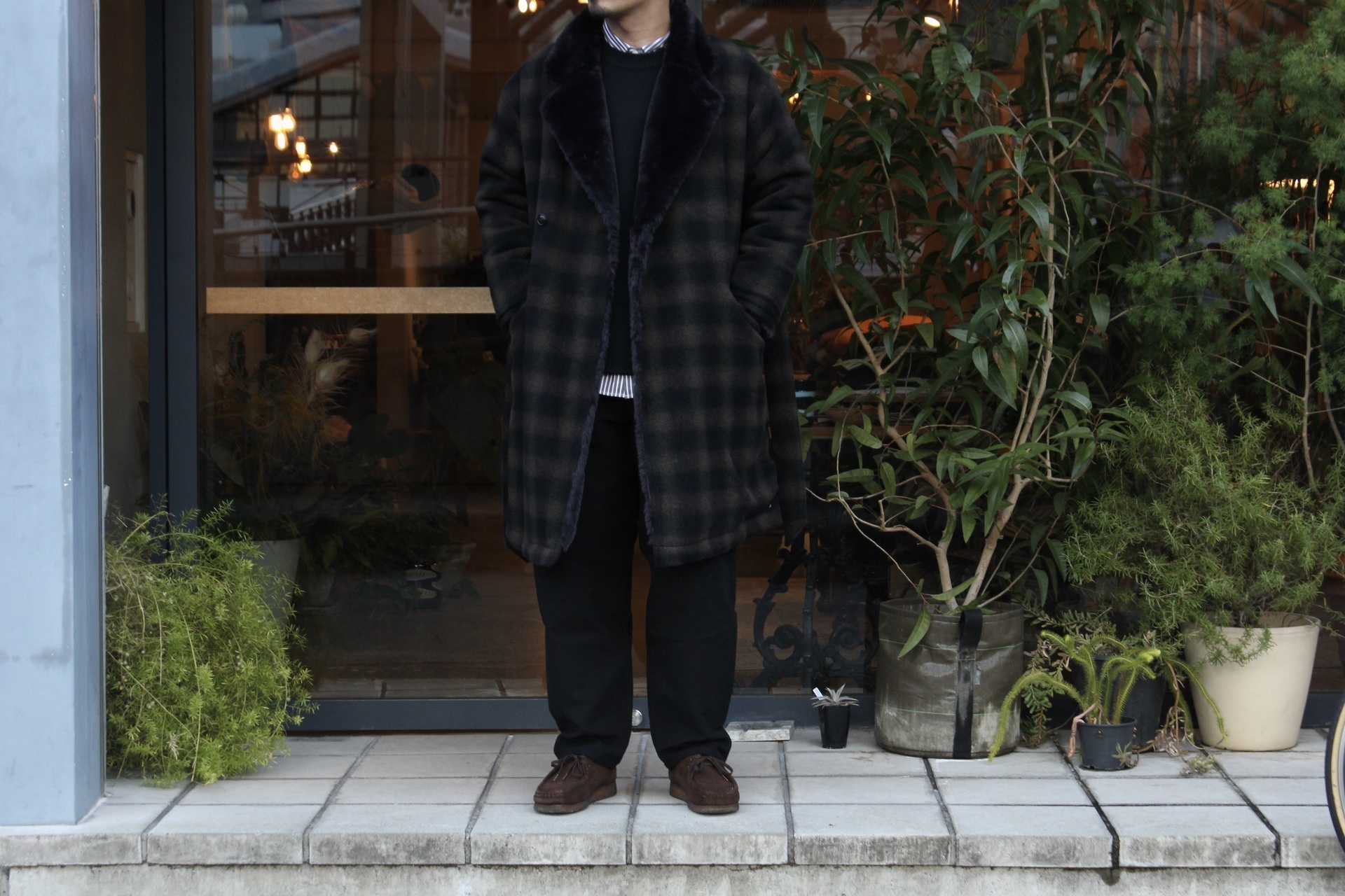 ts(s) - OMBRE PLAID BOA LINED BELTED COAT: VIOLA STELLA men's blog