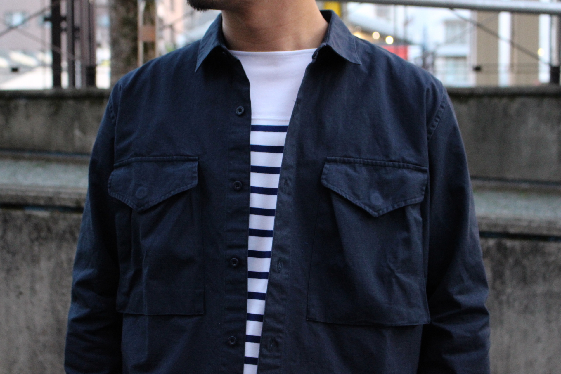 nonnative - HUNTER LONG SHIRT COTTON RIPSTOP: VIOLA STELLA