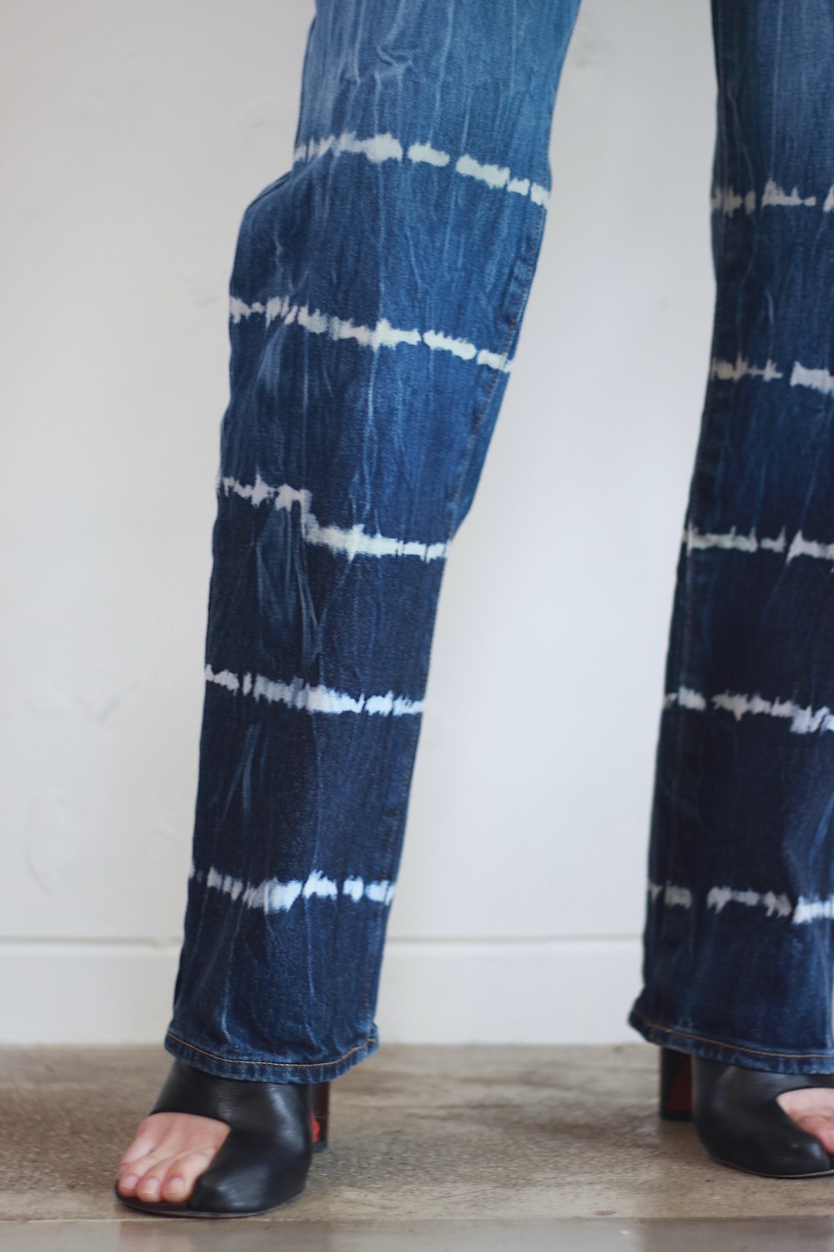 FUMIKA_UCHIDA - DENIM TIE-DYE STRAIGHT PANTS: VIOLA STELLA women's