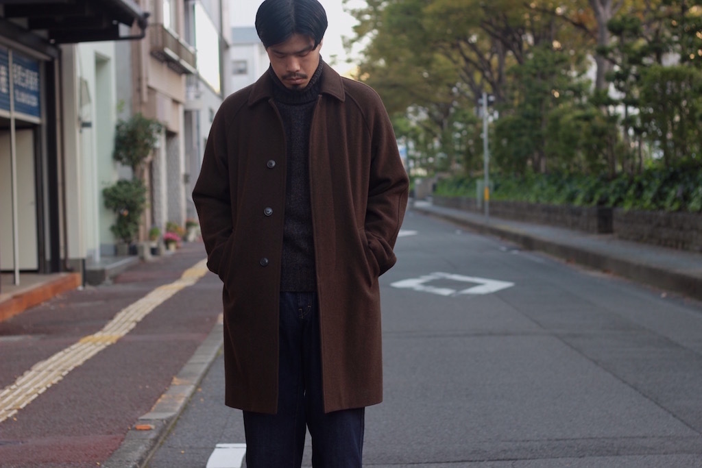 comoli 16aw ヤクメルトン ショールカラーコート ブラウン 2 ...