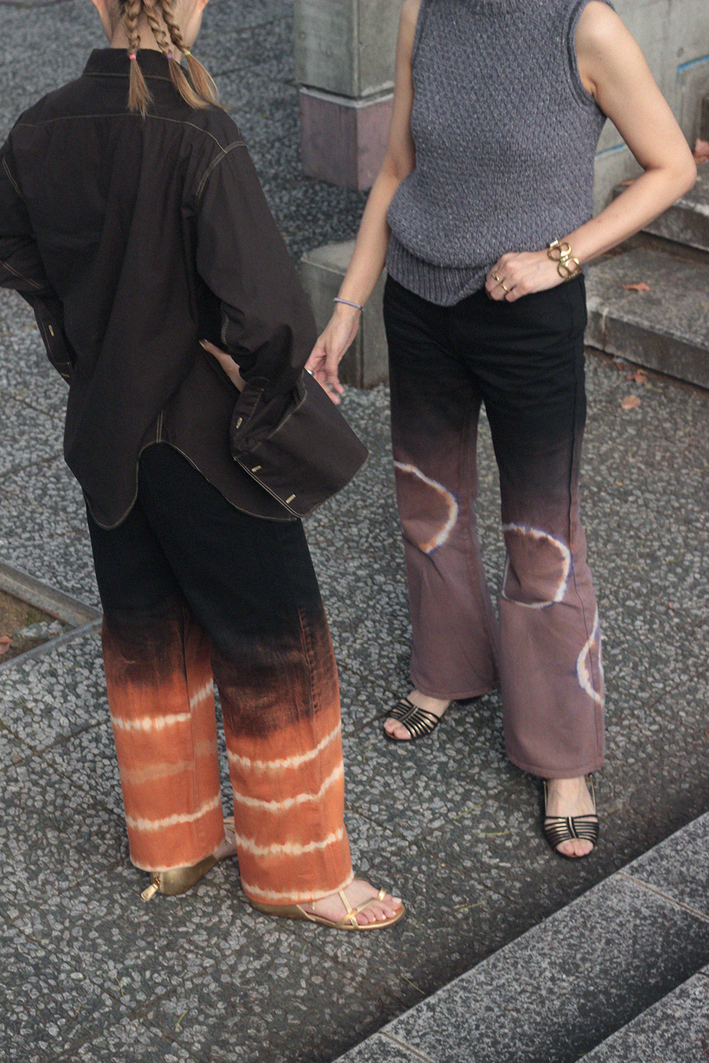 FUMIKA_UCHIDA - TIE-DYE CROPPED FLARE PANTS ,TIE-DYE WIDE