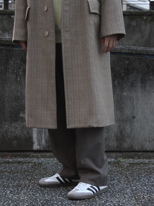 AURALEE - BLUEFACED WOOL DOUBLE CLOTH CHESTERFIELD COAT: VIOLA
