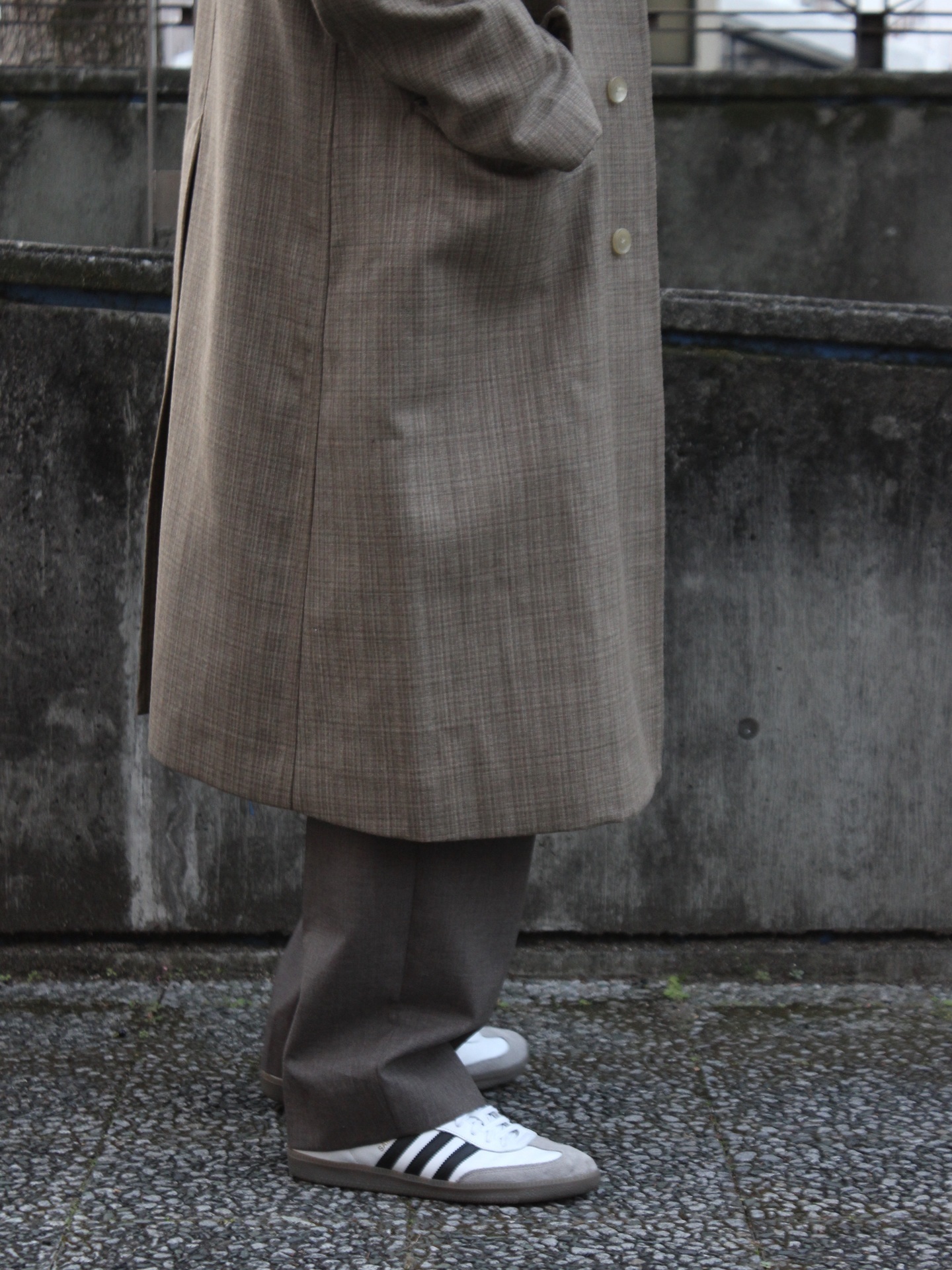 AURALEE - BLUEFACED WOOL DOUBLE CLOTH CHESTERFIELD COAT: VIOLA